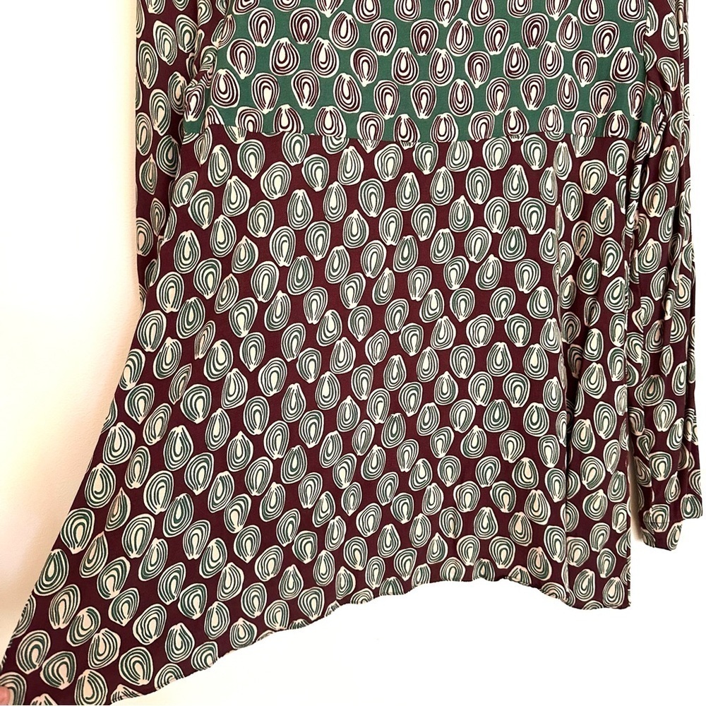 Boden Green and Brown Circle Patten Women’s Top Size 6R - Picture 11 of 11